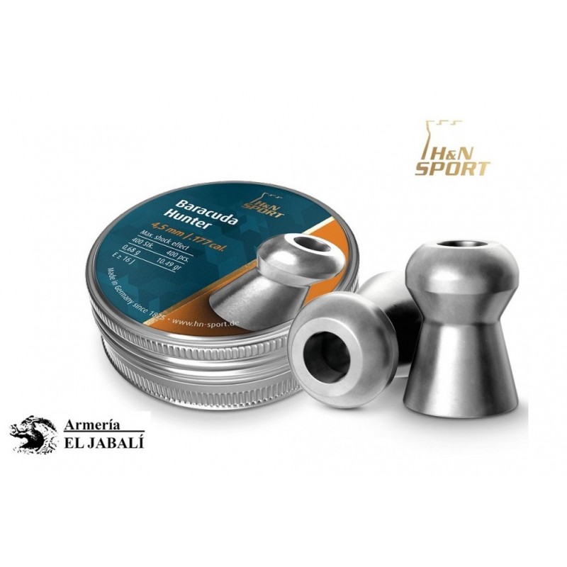 thumbnail image 2 of H&N Barracuda Hunter Airgun Pellets 0.177 Caliber - 10.34 Grain Hollow Point (400 Count) 2 of 13