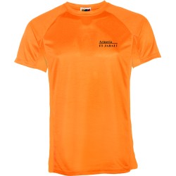 CAMISETA BÁSICA NARANJA FLUOR CAZA POLIESTER