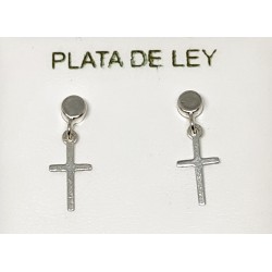 PENDIENTES PLATA CRUZ