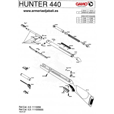 DESPIECE CARABINA GAMO HUNTER 440