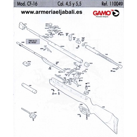 DESPIECE CARABINA GAMO CF-16