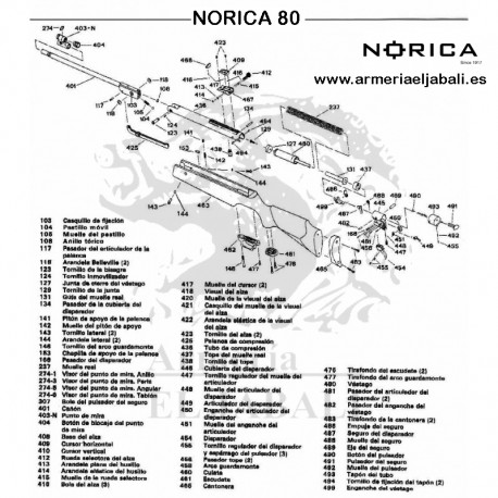 DESPIECE CARABINA NORICA 80