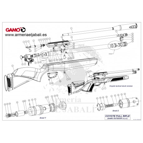 DESPIECE CARABINA PCP GAMO COYOTE