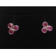 PENDIENTES PLATA CON TRES CIRCONITAS ROSAS