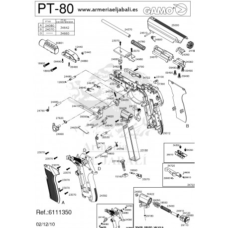 DESPIECE PISTOLA GAMO PT80