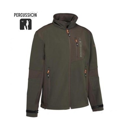 CHAQUETA SOFT SHELL PERCUSSION MARRON/VERDE